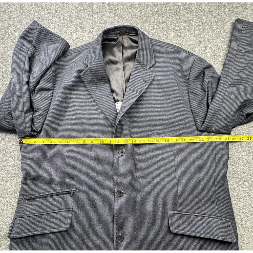 Kroon Sport Coat Mens 48R‎ Blue 100% Wool Striped Ritchie 2 Button *No liner*